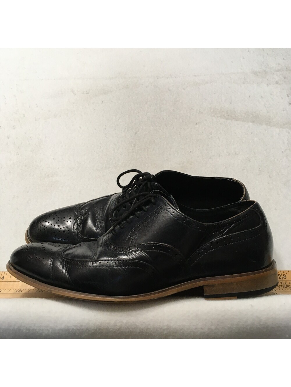 Stacy Adams Men’s Oxford Wingtip Black Leather Dress Shoes Size 8.5 VGC